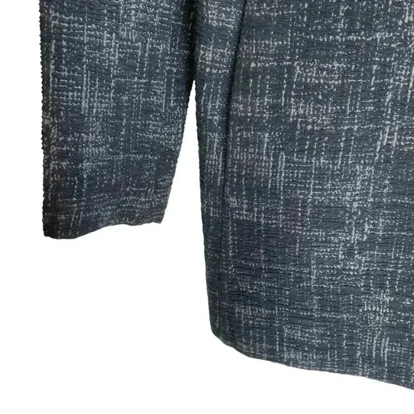 Eileen Fisher Textured Cardigan Jacket Topper Coat Small Black Gray Open Front - Picture 8 of 10